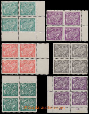 148622 -  Pof.164-169A, complete set of in blocks of four, from that 