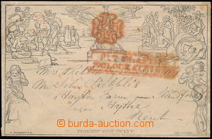 148693 - 1840 SG.ME2, Mulready's envelope 1P black, with red cancel. 