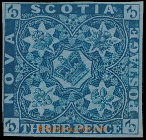 148748 - 1851 SG.4, Heraldické květiny 3P světle matně modrá, na