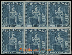 148749 - 1859 SG.29, Sedící Britannia 1Sh břidlicově modrá, 6-bl