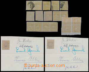 148911 - 1865 Mi.3x, 3z, Znak 1R okrová, 2-páska a 3 ks na bílém 