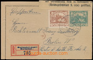 148917 - 1920 CZL1, Hradčany 20h, zálepka zaslaná jako R do Němec