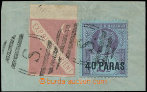 148926 - 1887-1896 TURKEY, SG.4 overprint 40 Paras / 2½P, on cut