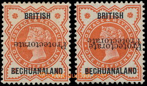 148962 - 1890 SG.54a,c, Victorie ½P oranžová, s přetiskem Bri