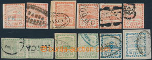 148979 - 1858 Mi.1-3, Konfederace, 6x 5C red, from that 1x pair and 2