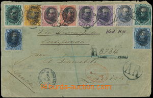 148994 - 1895 Reg letter with 10 stamps Coat of arms with overprint p