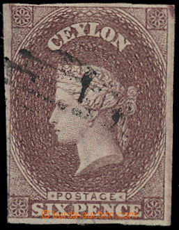149104 - 1857 SG.6, Královna Viktorie 6P purpurově hnědá, černé