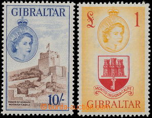 149121 - 1953 SG.157-158, Elizabeth II., highest value 10Sh + £1
