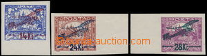 149269 -  Pof.L1 - L3, I. provisional air mail stmp., all pieces marg