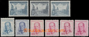 149276 - 1953 Pof.740B, 741-2, selection of color shades, contains Z