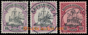 149451 - 1905 DEUTSCH-OSTAFRIKA  Mi.28a, 28b, 29, Císařská jachta 