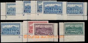 149611 - 1926 Pof.225-232, Praha, Tatry, sestava 9ks rohových známe