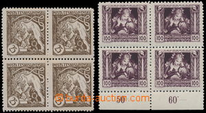 149620 -  Pof.28F, 31C, Lion Breaking its Chains 25h brown, block of 