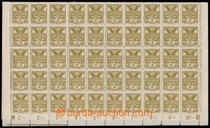 149636 -  Pof.145A, 10h olive, complete 100-stamps sheet, plate mark 