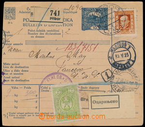 149675 - 1925 Maxa A59, poštovní průvodka pro mezinárodní přepr