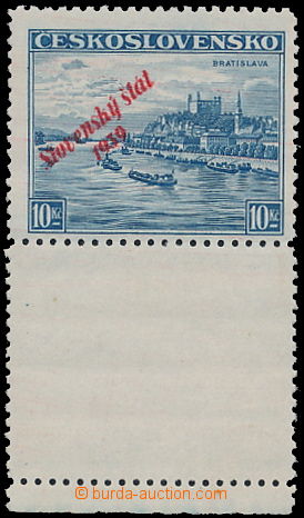 149899 - 1939 FALZUM Alb.22, Bratislava 10Kč, s dolním kupónem, Fa