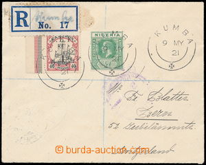 149937 - 1921 BRITSKÁ OKUPACE  R-dopis zaslaný do Švýcarska, vyfr