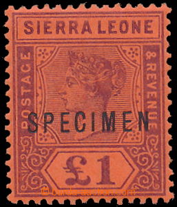 149968 - 1896 SG.53s, Královna Viktorie 1£ červená/purpurová