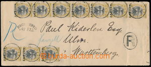 149982 - 1895 R-dopis zaslaný do Ulmu, s 10x SG.64, S. BORNEO Palma 
