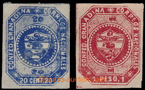 149998 - 1859 GRANADA CONFEDERATION,  Mi.4, 5, Coat of arms 20C blue 