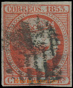 150015 - 1853 Mi.19, Edifil19, Isabela II. 2R cihlově červená; vel