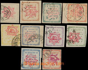 150036 - 1902 Mi.150-159I, overprint issued. red lion, 1 Chahi - 50 K