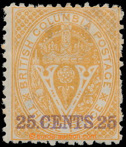 150060 - 1867-1871 SG.25, Nová měna, Znak 25C žlutá, zoubkování