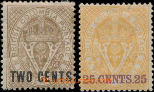 150061 - 1867-1871 SG.28, 31, Nová měna, Znak 2C hnědá a 25C žlu