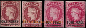 150081 - 1863 SG.3, 4, 5(2), Královna Viktorie 1P/6P, typy A, B; 1x 