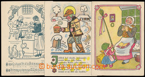 150171 - 1942 LADA Josef,  sestava 3ks pohlednic, Vánoce, Jaro, Lido