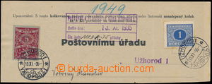 150221 - 1935 UŽHOROD  záhlaví formuláře s vylepenou doplatní z