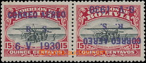 150346 - 1930 Sanabria 24d, 2-páska Letecká 15C červená, vodorovn