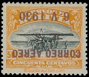 150349 - 1930 Sanabria 26a, Letecká 50C oranžová, převrácený hn