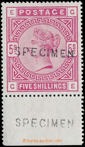150383 - 1884 SG.180, 5Sh červená s dolním okrajem, bílý papír,