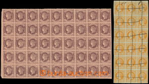 150391 - 1860-1862 Mi.44, 50, Isabela II. 4C oranžová, 18-blok, s r
