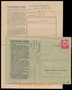 150515 - 1942 KT AUSCHWITZ  úřední dopisní obálka s předtiskem 