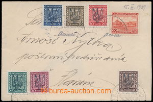 150540 - 1939 JASIŇA  letter franked with. i.a. 6 pcs of Czechosl. s