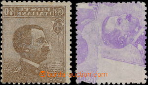 150548 - 1908 Mi.91, 92, Viktor Emanuel III. 40c hnědá, obtisk na l