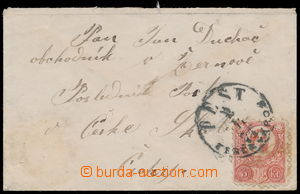 150633 - 1871 Reg letter to Bohemia with Mi.3, CDS PEST/ 2.11.71, on 