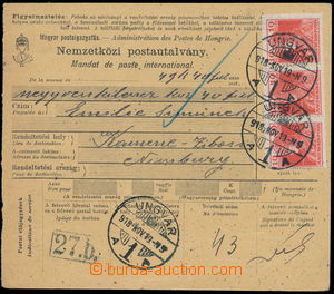 150770 - 1918 UNGVÁR  larger part Hungarian money dispatch-note addr