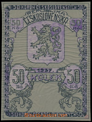 150817 - 1937 CZECHOSLOVAKIA 1918-39  refused design revenue values 5