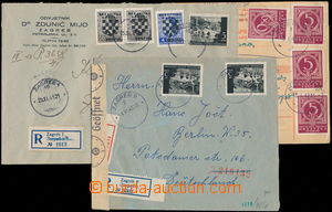 150900 - 1942 2 R-dopisy s hezkými frankaturami Krajinky a Přetisky