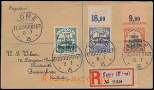 150909 - 1915 ANGLO-FRANCOUZSKÁ OKUPACE  R-dopis zaslaný do Birming