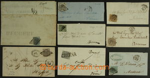 150923 - 1852-1857 8 letters franked for example with Sas.1-7, 9, sim