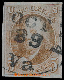 150943 - 1847 Sc.1b, Franklin 5C oranžově hnědá s černým DR, zk