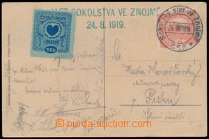 150993 - 1919 pohlednice Župní slet sokolský ve Znojmě vyfr. zn. 
