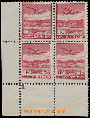 151002 -  Pof.L8A, Airmail - definitive issue 1CZK red, LL corner blk