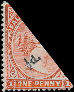 151104 - 1891 SG.13, Queen Victoria ½p/ 1P brown-red, wmk CA, bi
