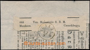 151113 - 1867 MUNKÁCS  newspaper cut-square with whole address label
