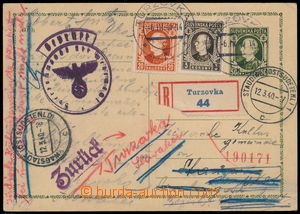 151128 - 1940 CDV2, PC Hlinka 50h addressed to to Sudetenland and sen